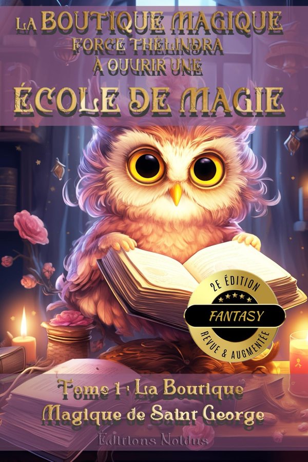 LA BOUTIQUE MAGIQUE FORCE THÉLINDRA À OUVRIR UNE ÉCOLE DE MAGIE - TOME 1 2e édition  La Boutique Magique de Saint George DYS 10-14ans livre pour enfant ados 9 10 11 12 13 14 ans ou dys dyslexiques  Facile à lire, chers sorciers - Editions Noldus | Livr'ToK