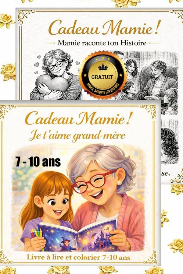 Mamie raconte ton Histoire Cadeau grand-mere Livre à lire et colorier par sa petite-fille 7 8 9 10 ans GRAND FORMAT - Frédéric Luhmer | Livr'ToK